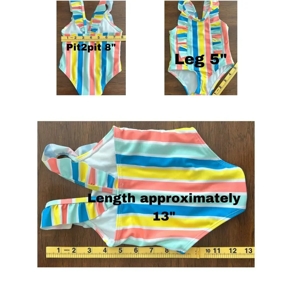 2 Wonder Nation Baby Girl Swimsuits (Size 12M)